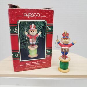 Vintage 1992 Enesco Christmas Ornament "Music, Mice-Tro! Mouse Band Series